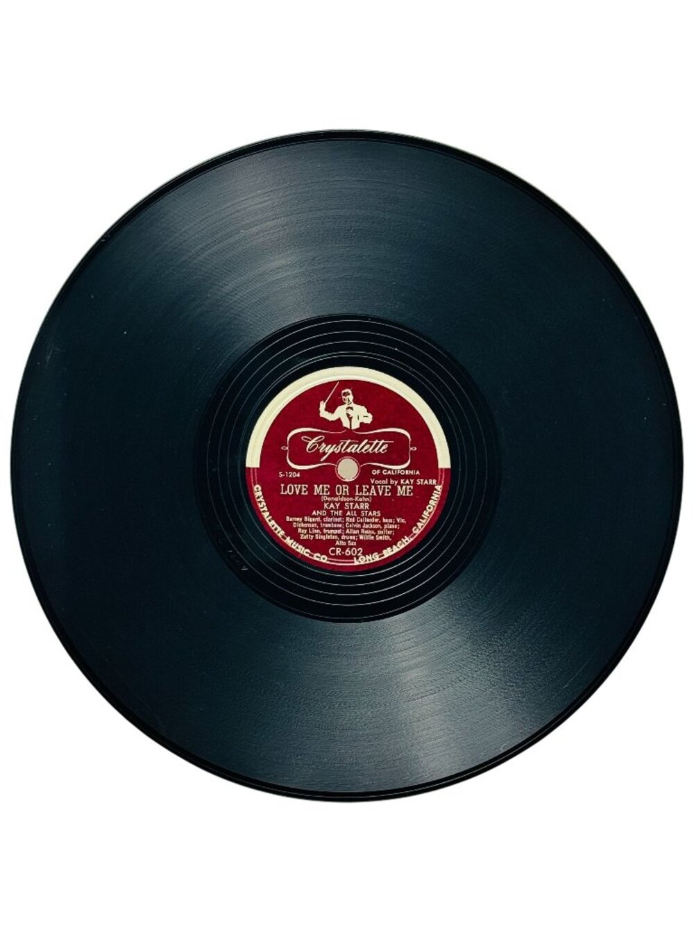 Kay Starr Love Me Or Leave Me 10in Shellac Record 78 RPM Crystalette CR-602 EX